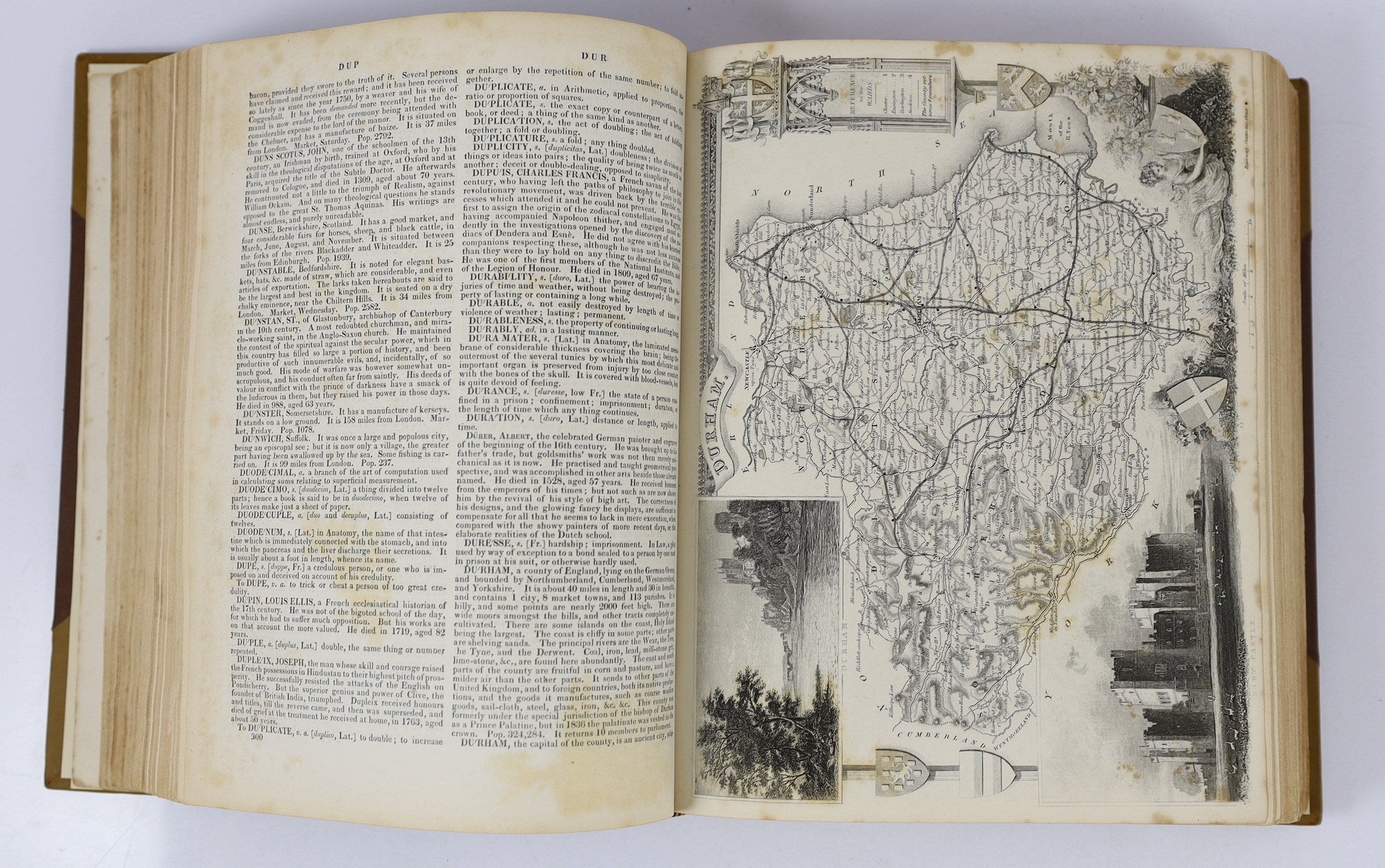 Barclay, Rev. James - A Complete and Universal Dictionary of the English Language....new edition, enlared (etc.) by B.B. Woodward pictorial engraved and printed titles, frontis., 9 historical plates, 42 of county maps an